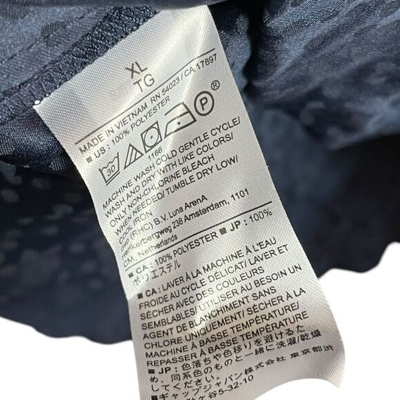 Banana Republic Jacquard Navy Pleated Mini Dress, Size XL, NWT - Picture 9 of 9